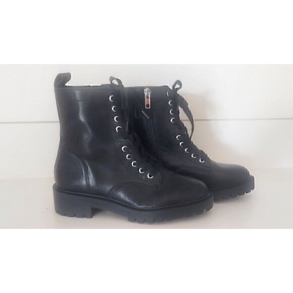 Steve Madden Women's Black Checker Lug Sole Combat Boots/ NWOB, Size 6M - Picture 3 of 9